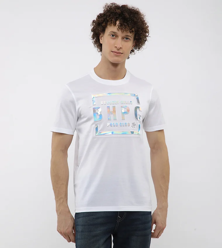 Beverly Hills Polo Club Embossed hologram tee